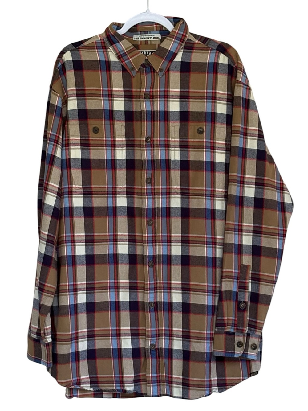 Duluth Trading Company Free Swinging Flannel Button Down Shirt Size XL-Tall